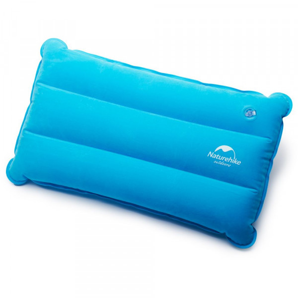 Надувна подушка для подорожей та відпочинку Naturehike блакитна, надувна подушка для сну, дорожня подушка