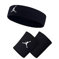 Комплект Nike Air Jordan Jumpman повязка+напульсники JKN00-JKN01-010 черный, Чёрный, Размер (EU) - 1SIZE