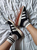 Женские кроссовки черные адидас Adidas Сampus black white осенние стильные кроссовки на девушек на осень