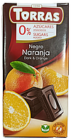 Шоколад Torras черный с апельсином (без сахара, без глютена) 75 г (58686)