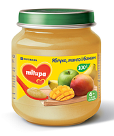 Фруктовое пюре Milupa (Милупа) Яблоко, манго и банан, 125 г