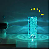 Лампа нічник настільна сенсорний Crystal Rose Роза RGB світильник з пультом на акумуляторі 16 кольорів, фото 5