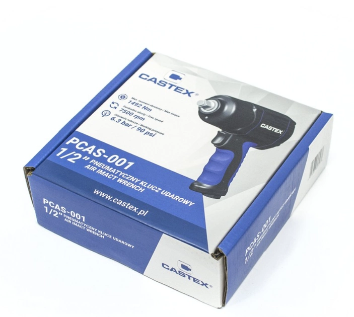 Гайковерт пневматичний 1/2" 1600 Нм 8500 об./хв, професійний, регулювання обертів, Castex, фото 1