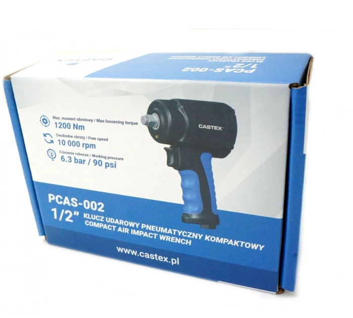 Гайковерт пневматичний 1/2" 1200 Нм, 10000 об./хв, професійний, регулювання обертів, Castex, фото 1