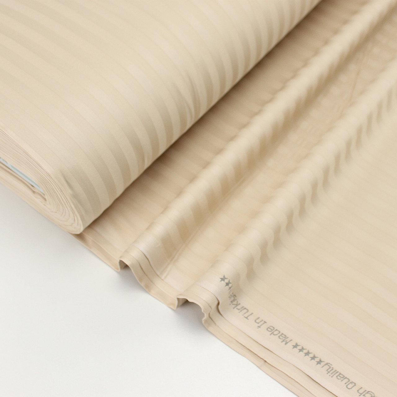 Страйп сатин бежевого кольору 1*1 см ширина 240 см № VS-00-07, фото 1