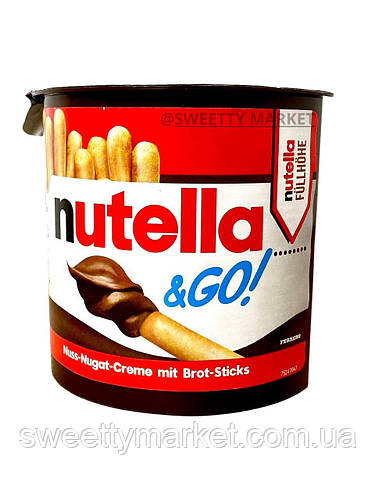 Паста Nutella & Go с ореховой нугой и хлебными палочками, 52 г (ID ...