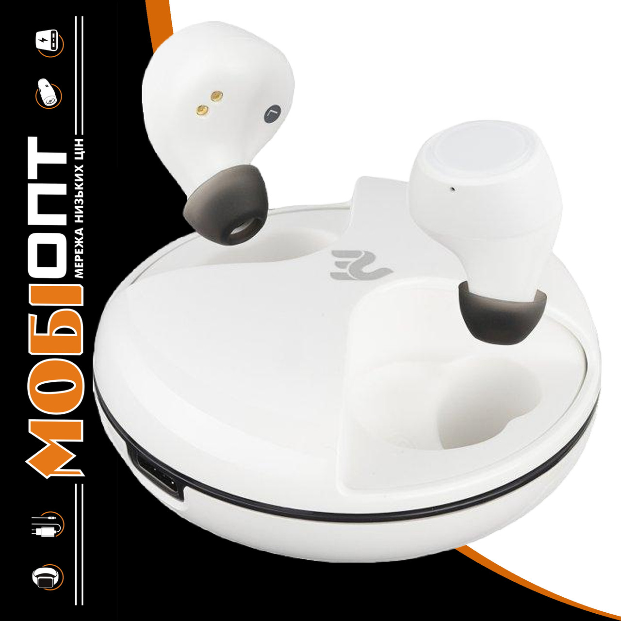 TWS 2E RainDrops Light True Wireless Waterproof Mic white (2E-EBTWRDLWT) UA, фото 1