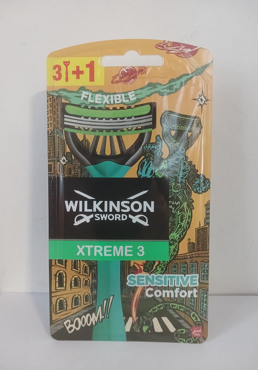 Станки одноразові чоловічі для гоління Schick Wilkinson Sword Xtreme sensetiv 3 4 шт. (Шик Вілкінсон Екстрим)
