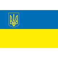 Флаг УКРАИНЫ с гербом 135 × 90 см односторонний принт (flag-00002)