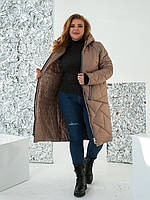 Осіння жіноча стьобана куртка з капюшоном на блискавці та накладними кишенями з 48 по 58 розмір, фото 5
