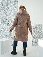 Осіння жіноча стьобана куртка з капюшоном на блискавці та накладними кишенями з 48 по 58 розмір, фото 6