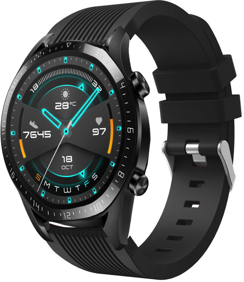 Силіконовий ремінець Primo Line для годинника Huawei Watch GT 2 / GT Active 46mm - Black, фото 1