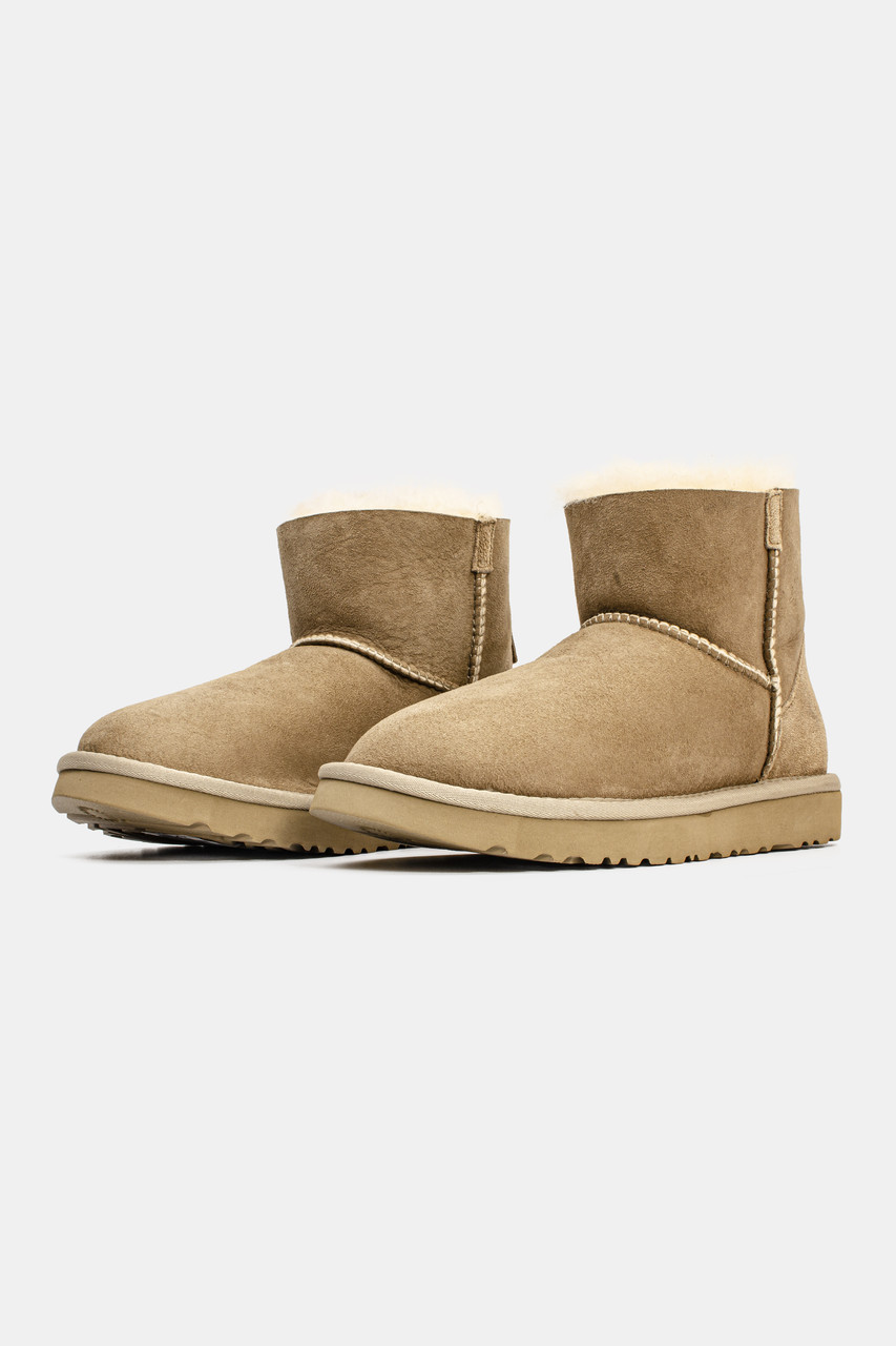 Уггі жіночі зимові коричневі UGG Mini Chestnut Zip (14097)