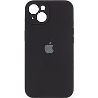 Защитный чехол для Apple iPhone 14 черный  силиконовый с логотипом