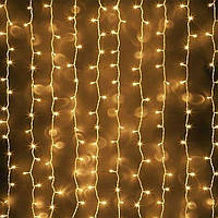 Новогодняя гирлянда силиконовые шторы 240 LED ламп 3м на 2м (цвет белый теплый) от розетки 220В.