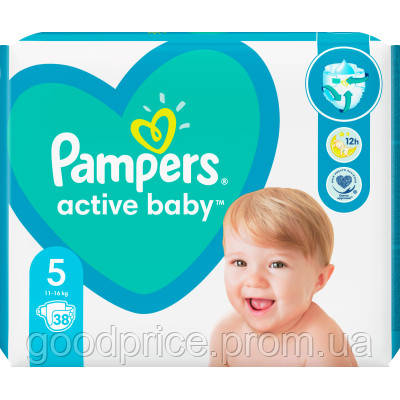 Підгузки дитячі Pampers Active Baby Junior № 5 (11-16 кг), 38 шт