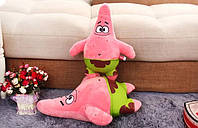 Мягкая интерьерная игрушка обнимашка подушка антистресс для сна Патрик Стар 45 см Розовая