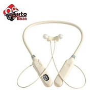 Бездротові навушники BT-12 Bluetooth 5.3 з гарнітурою для занять спортом з шийним ободом Білі