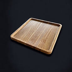 Сервірувальна дошка дерев'яна тарілка для подачі стейка шашлику м'ясних страв та нарізки 29х29 см "Аквадра"