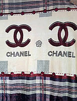 Плед-покривало з брендовим логотипом Шанель Клітка з мікрофібри, 160*220, 200*220, 220х240