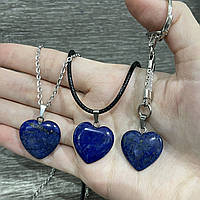 Натуральный камень Лазурит кулон в форме сердечка - оригинальный подарок девушке