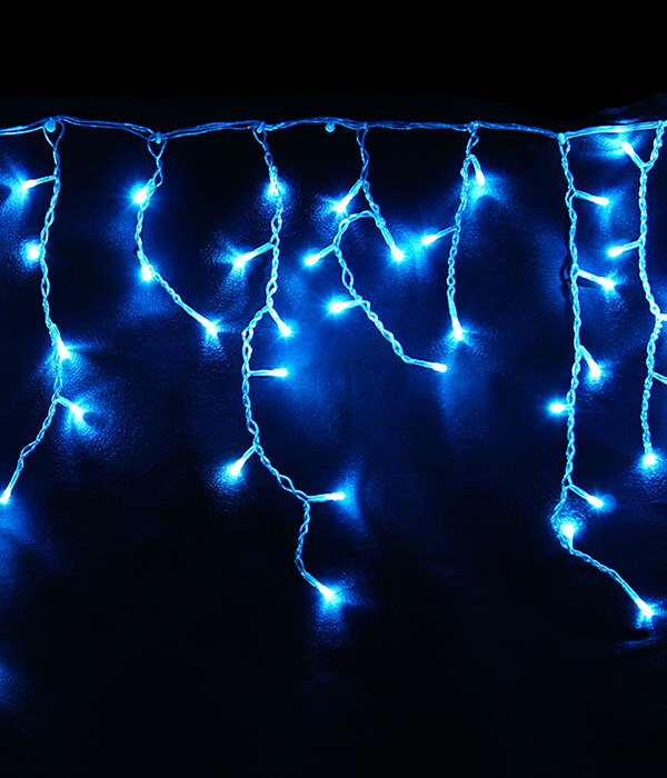 Внутрішня гірлянда Бахрома" 120 LED синя, 3x0.7 м