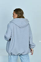 Коротка жіноча куртка зі штучного хутра на блискавці з капюшоном з 48 по 66 розмір, фото 6
