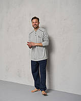 Чоловічий домашній одяг — 93918-ні — зручний чоловічий комплект піжама для дому великого розміру зі штанами