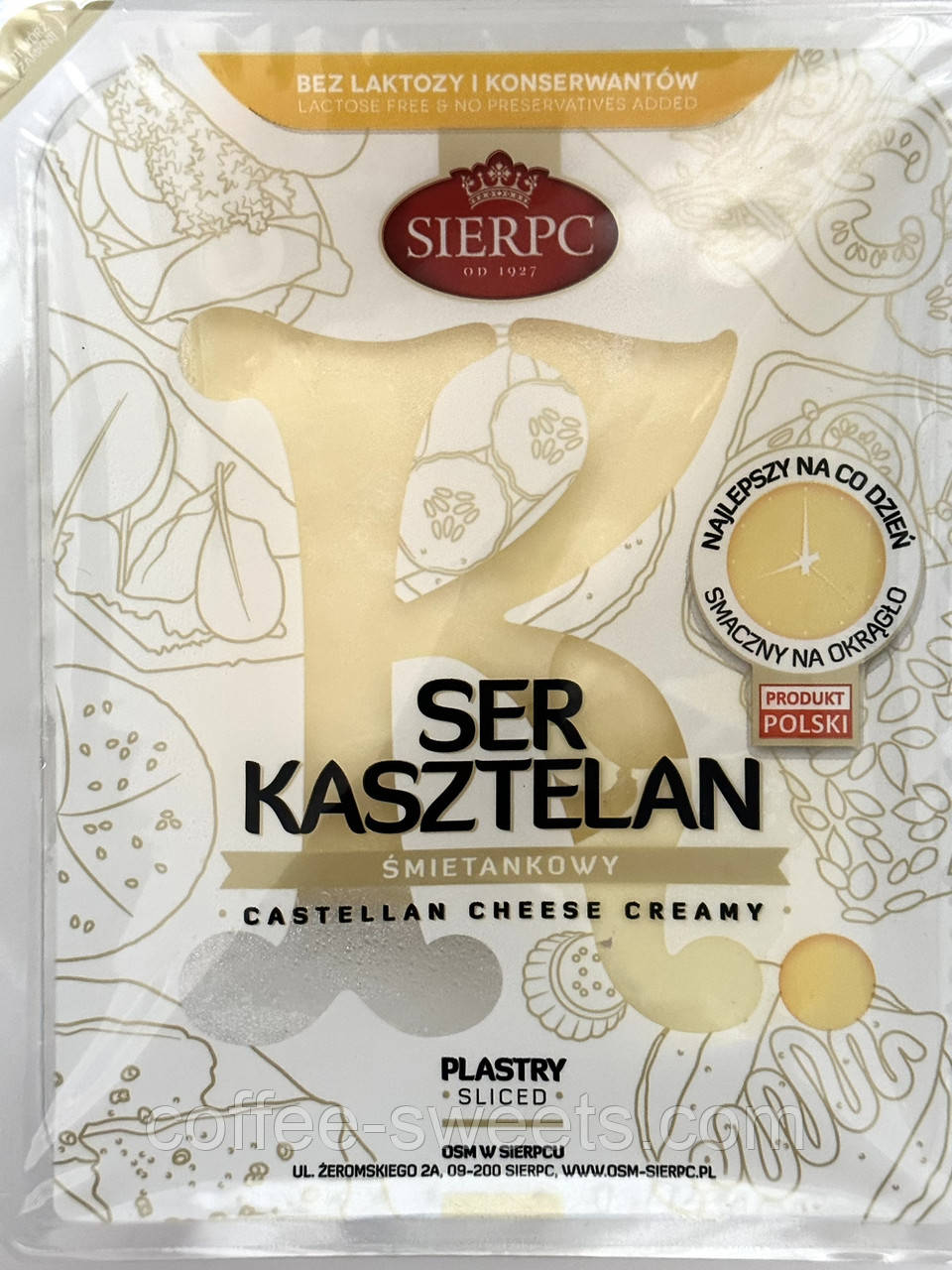 Сир KASZTELAN вершковий 380 гр нарізка Польща