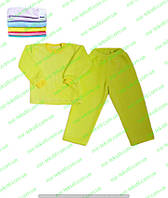 Пижама оптом детская теплая, махровый домашний комплект для детей однотонный р.32 34