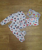 Пижама оптом детская летняя с длинным рукавом, трикотажный домашний комплект для детей р.26 28 30 32 34 36