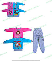 Пижама оптом детская на байке под приклад, теплые трикотажные пижамы для мальчика / девочки р.26 32