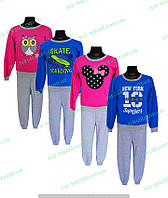 Пижама оптом детская теплая на подростка, байковый домашний костюм для детей р.36