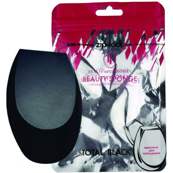 Спонж для нанесення макіяжу Triumph Cosmetics Beauty Sponge Total Black CTT 36