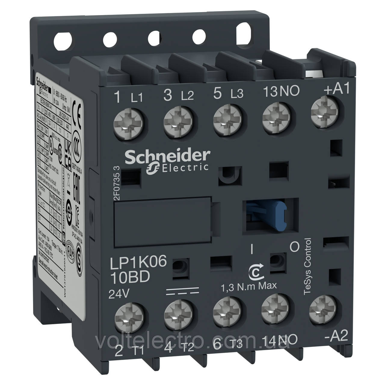 Контактор Schneider Electric TeSys K 3P, 6A, 1NO, 24V, DC