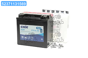 Акумулятор 12Ah-12v Exide AGM (150х87х145), R, EN200 ETX14L-BS