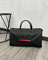 Брендовая дорожная сумка саквояж Prada H4034 черная
