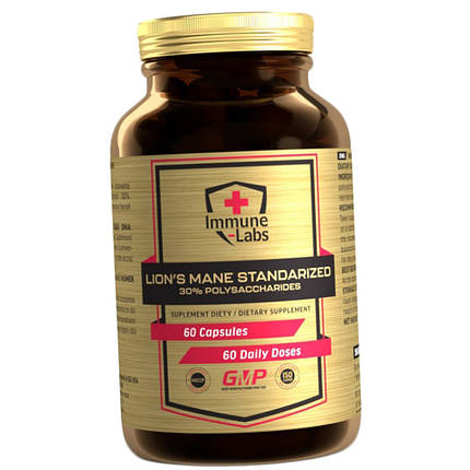 Їжовик гребінчастий Immune Labs Lion's Mane 30% 500 mg 60 капсул, фото 2