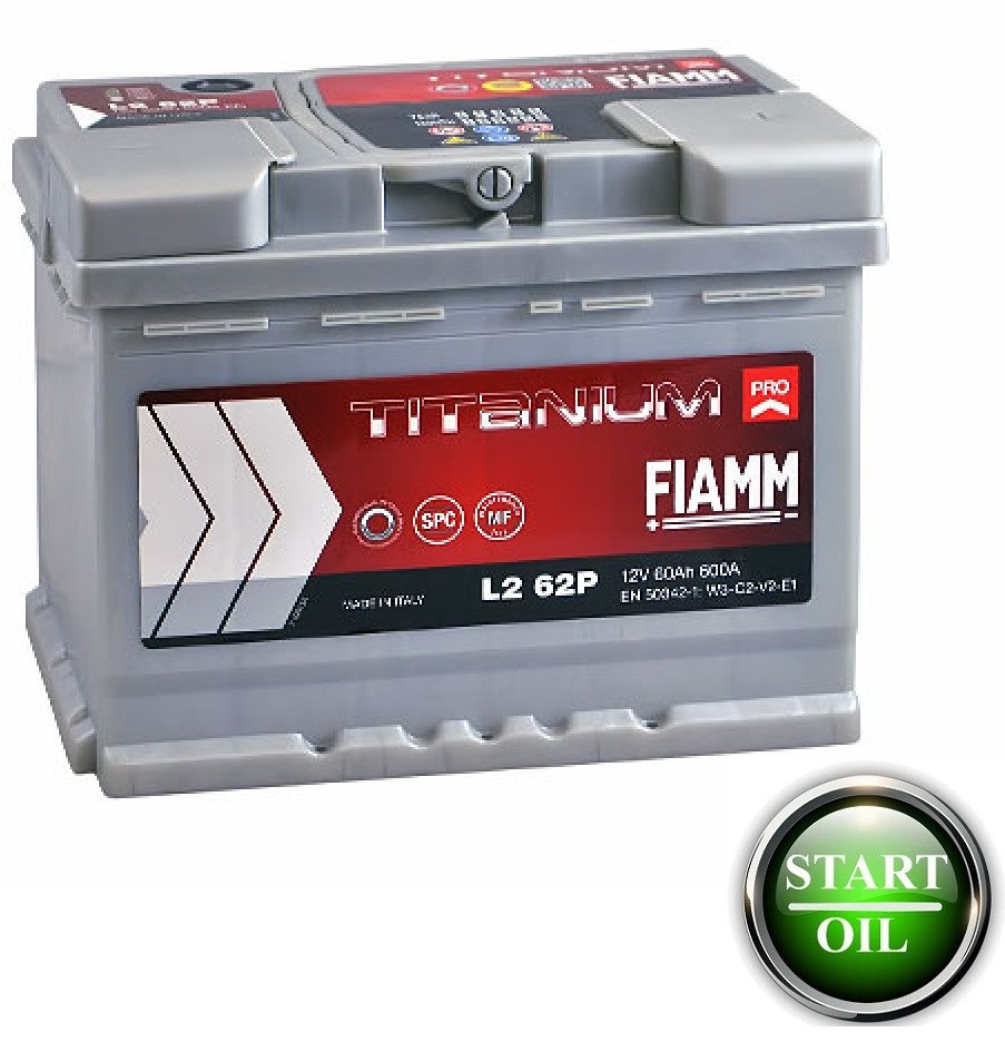 АКБ FIAMM 60Ah 600А R+ TITANIUM PRO L2B60P (h=175)