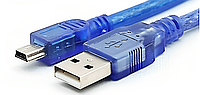 Кабель USB 2.0 (AM/Mini 5 pin) 1,5м, синий