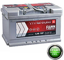 АКБ FIAMM 75Ah 730А R+ TITANIUM PRO L3B75P (h=175)