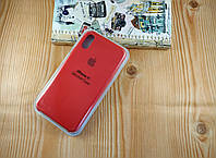 Чехол Silicone Case для iPhone X / Xs красный RED (14 цвет), чехол противоударный на айфон 10 с микрофиброй