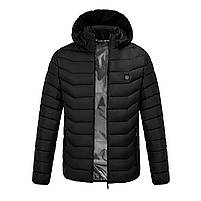 Куртка чоловіча з підігрівом від повербанка Lesko M09-4 Black 5XL 4 зони підігрівання 3 шт., фото 3