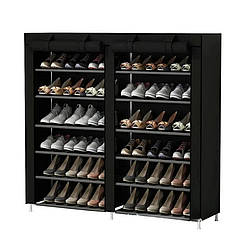 Тканинна шафа органайзер полиця для взуття для зберігання одягу стелаж стійка HCX 118х30х120 см