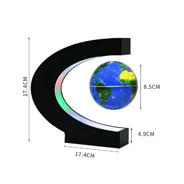 Левитирующий глобус на магнитном поле глобус подарочный для детей и взрослых голубой - фото 5 - id-p2019342999