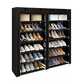 Тканева шафа органайзер полиця для взуття для зберігання одягу стелаж стійка HCX 118х30х120 см