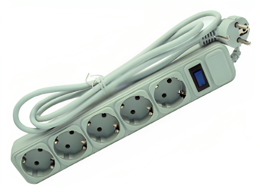 Мережевий фільтр Merlion G530, 5 розеток, 3.0 м, з вимикачем, Grey