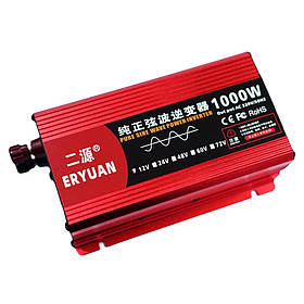 Перетворювач напруги інвертор Eryuan 1000W LCD DC/AC 12V-220V з чистою синусоїдою та вольтметром