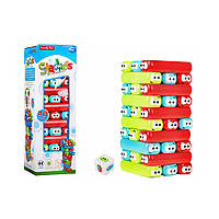 Jenga Junior аркадная игра для детей 3+ Башня качающихся блоков + Разноцветные балки + Куб