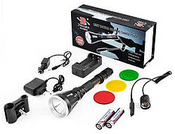 Ліхтар акумуляторний із виносною кнопкою X-Balog Police BL-Q2888 T6 18650х2 1000 м кольорові фільтри